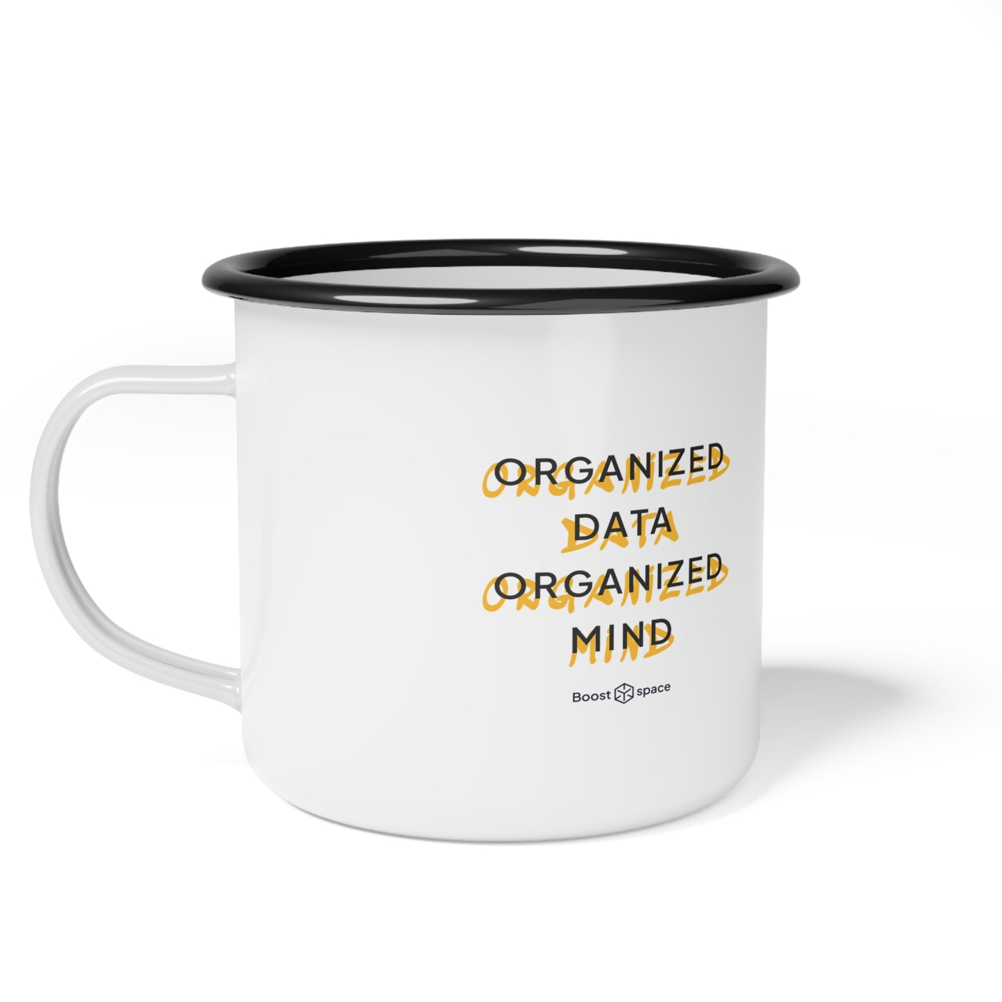 Enamel Camp Cup 'Organized Data Organized Mind'